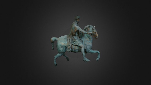 Equestrian statue of Marco Aurelio_Rome_Italy 3D Model