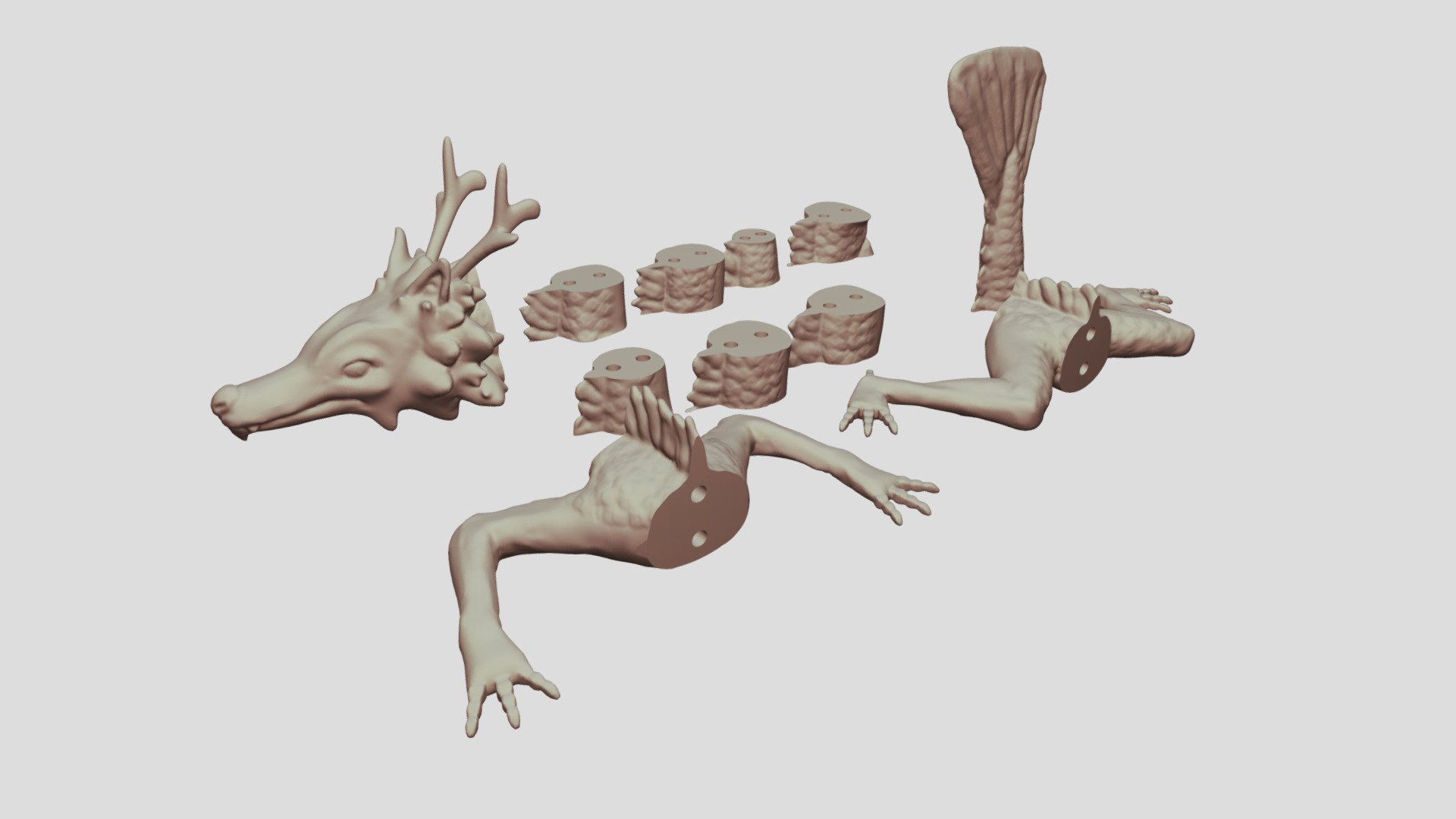 3D printable dragon snake toy - Download Free 3D model by TonyWony ...