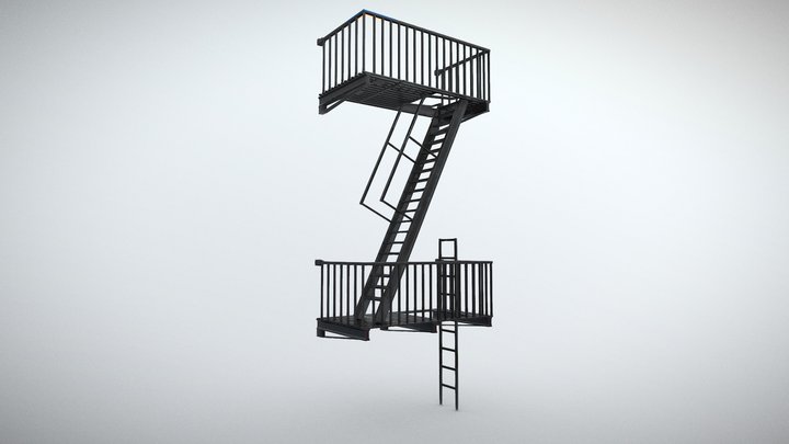 Simple Free Fire Escape Staircase