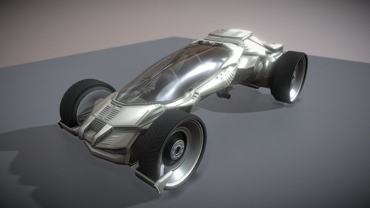 Futuristic Car Rigged 3D Model