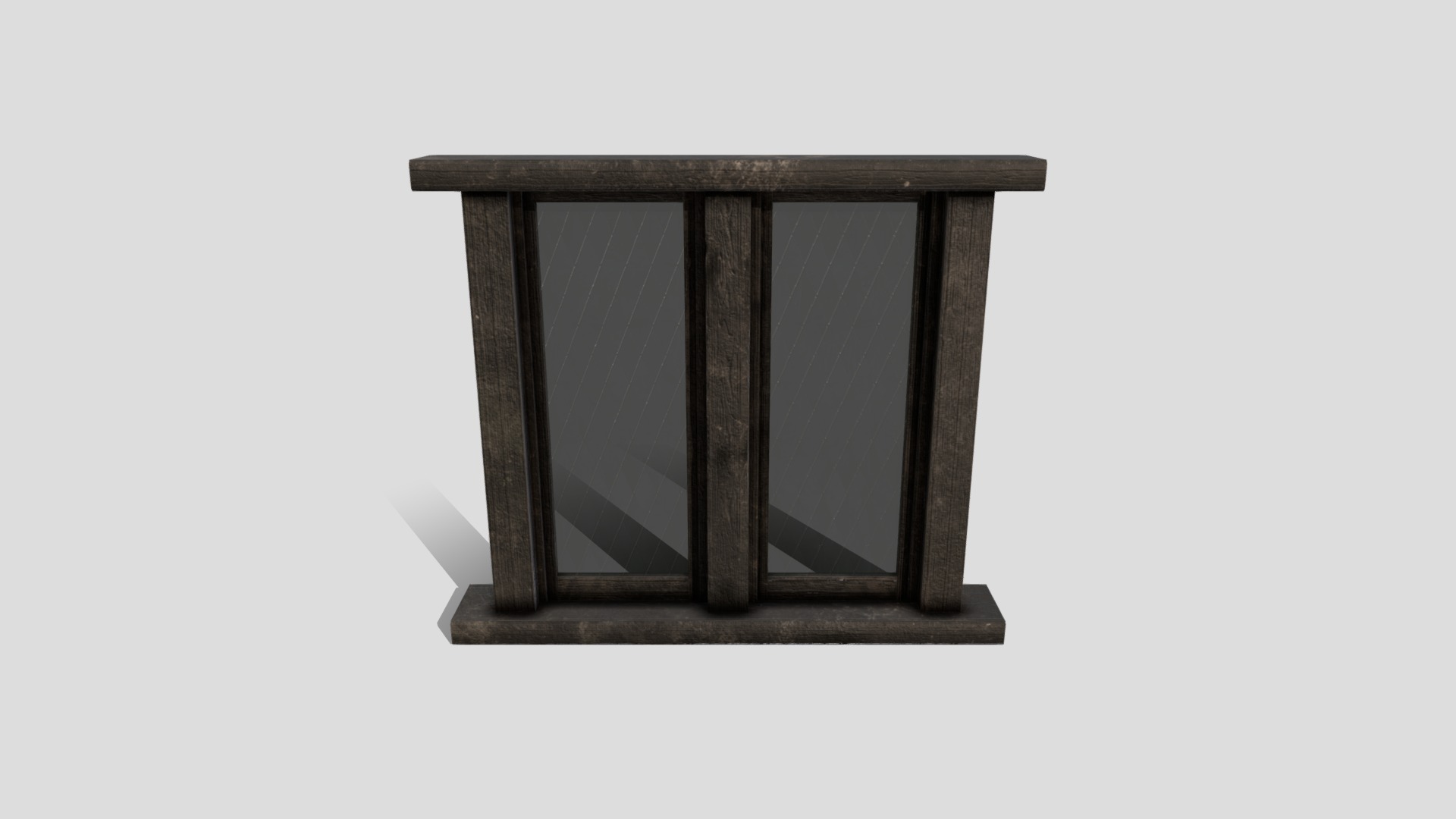 3D model Medieval Window - This is a 3D model of the Medieval Window. The 3D model is about a wooden box with a white background.