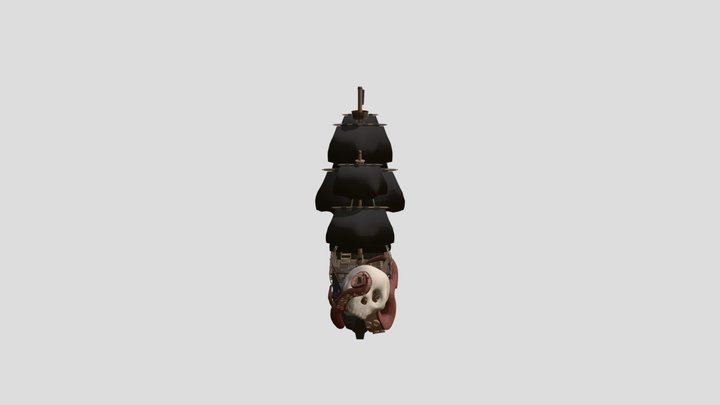 Octopus queen's pirate boat 3D Model