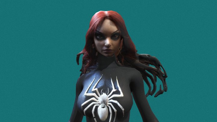 Spider Woman Character Freedownload 3D Model