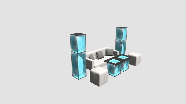 club table sofa 3D Model