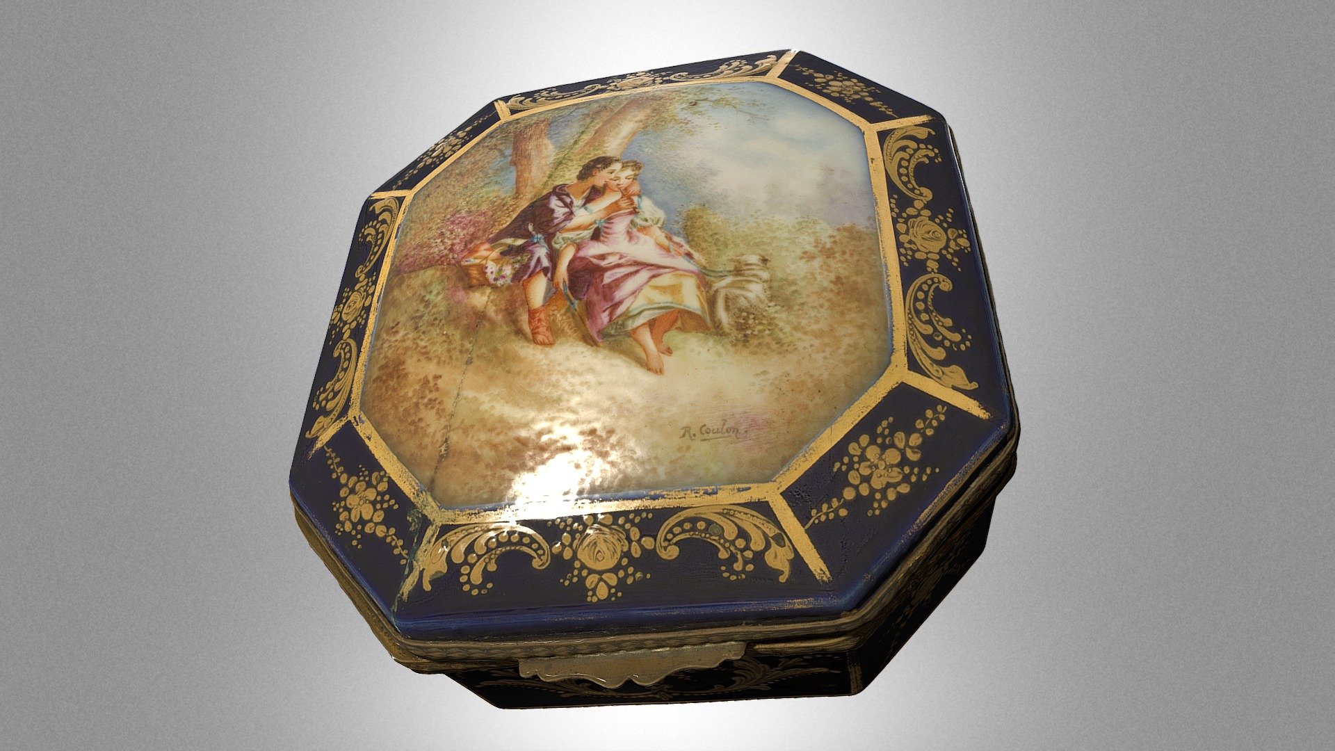 Pouncet-box with a genre scene