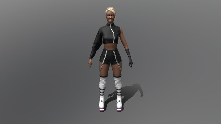 Female Character - Cyberpunk style 3D Model