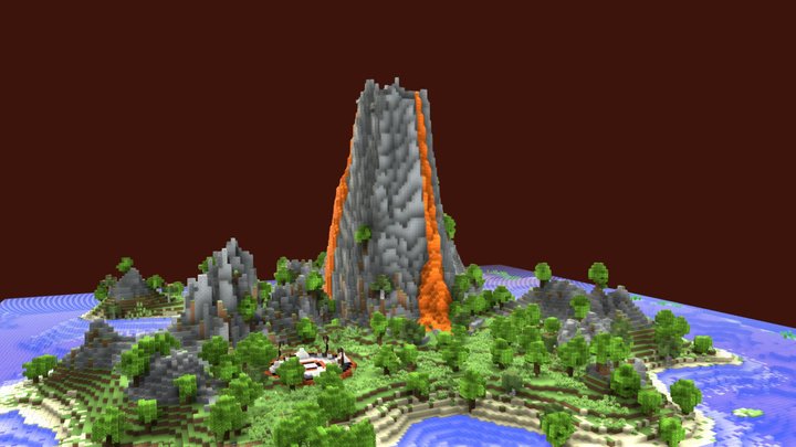 Volcano Island Hub 3D Model