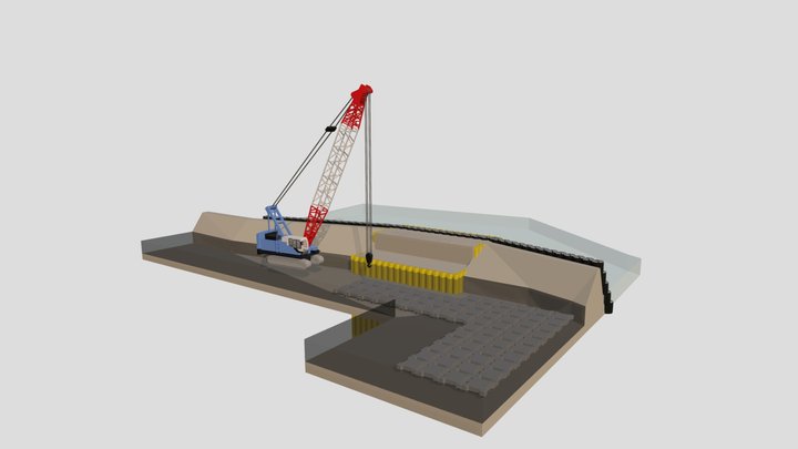 青海川橋架替下部撤去工事_8月時点 3D Model