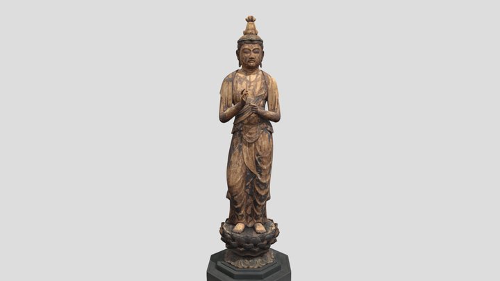 脇侍 木造観音菩薩立像 3D Model