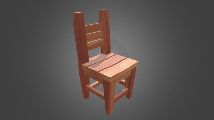 Stylized Low Poly Chair 3D Model