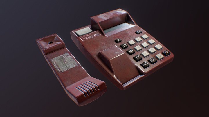 Retro British-Like Phone | Game-ready 3D Model