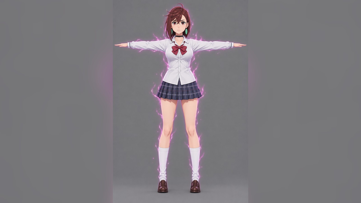 Momo Ayase (Dandadan) T-Pose 3D Model