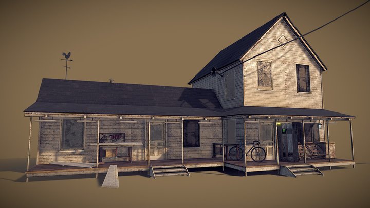 Ranch style house (Coopers from Interstellar) 3D Model