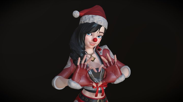 Santa Girl 3D Model