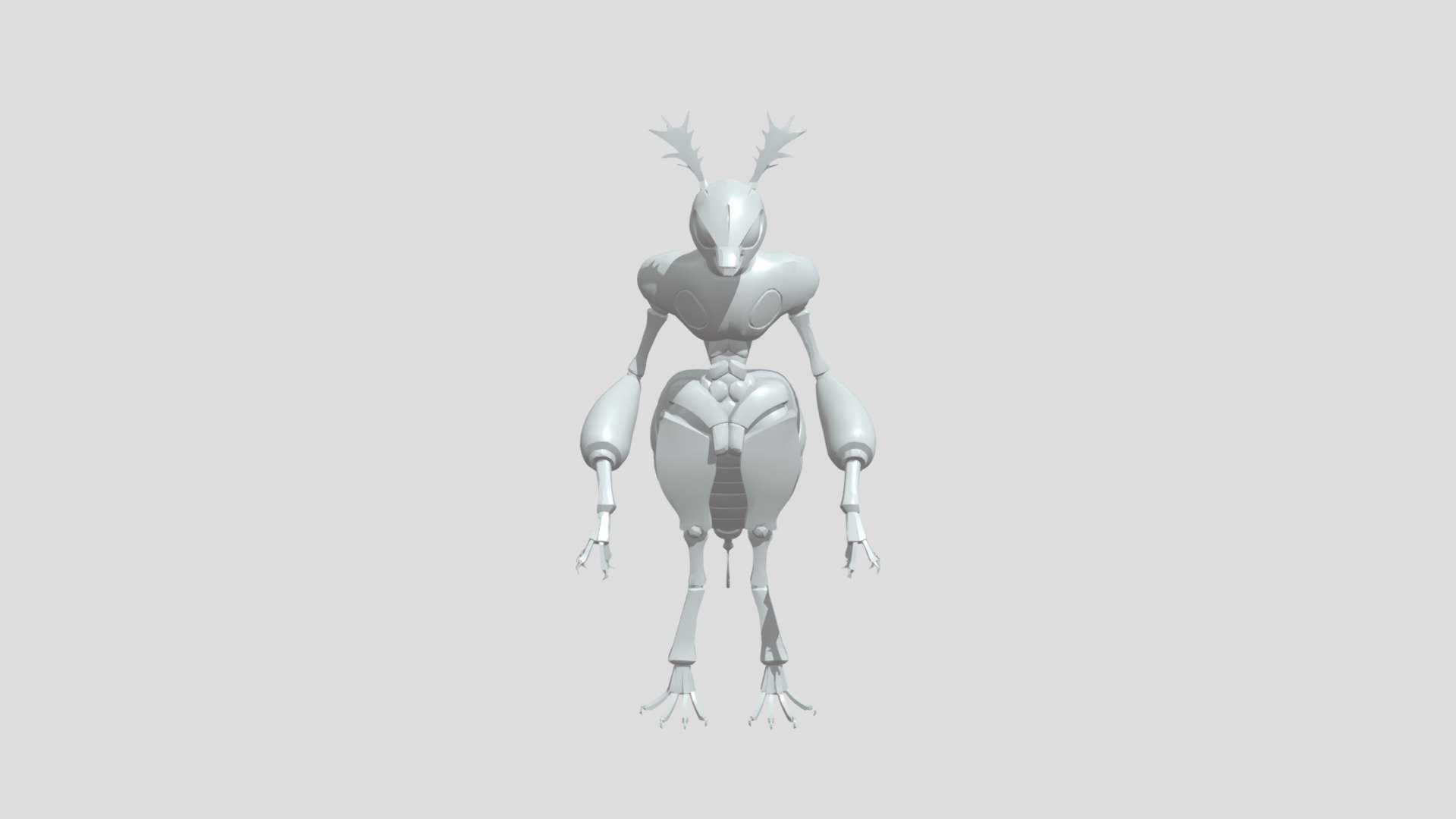 anthropomorphic insectoid creature standing upr - 3D model by ...