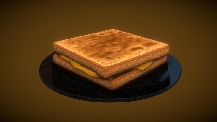Toasts with Cheese 3D Model
