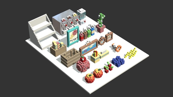 Icecream Truck Items 3D Model