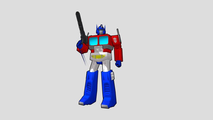 G1 Optimus Prime with his Ion Blaster 3D Model