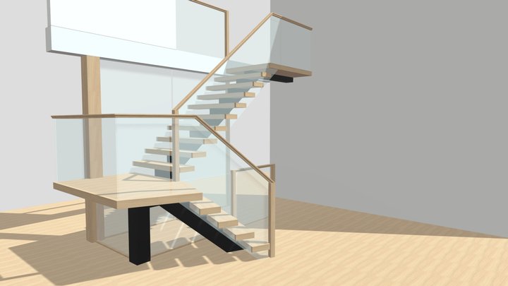 Center stringer with glass 3D Model