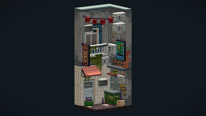 Cyberpunk Backstreet 3D Model