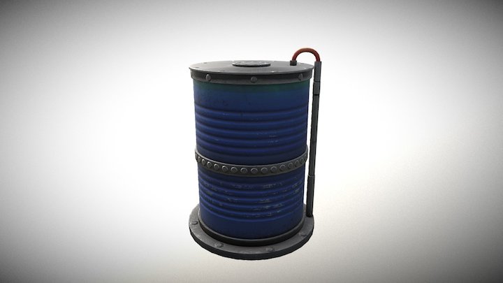 Low-Poly Tin Can Silo 3D Model