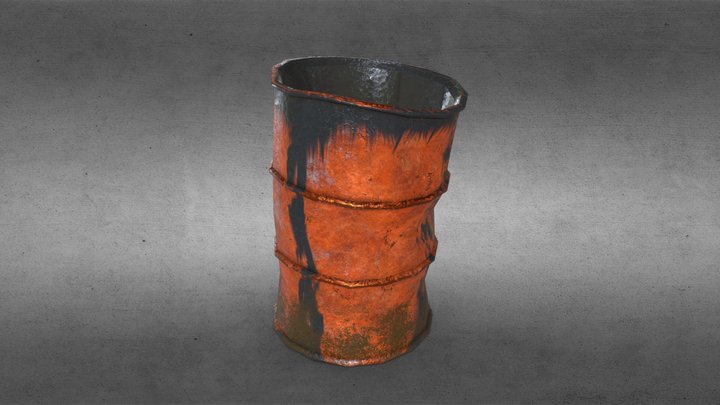 Rusty and Oil Stained Oil Barrel 3D Model