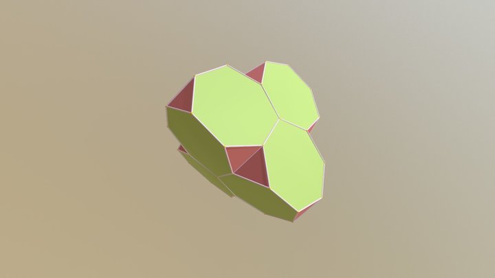 Equilateral Polyhedron with Heptagons, S4A4 3D Model