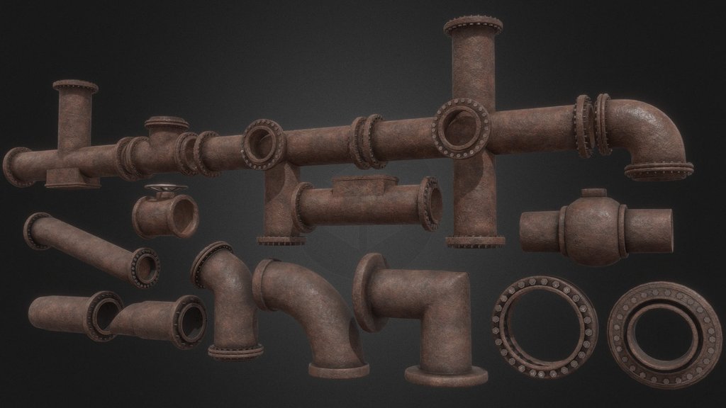Builder Pipes Fully Rusted Set