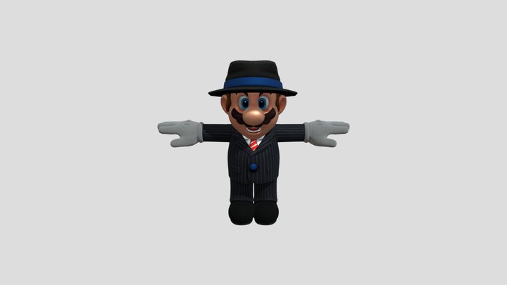 super Mario in a classy outfit. 3D Model