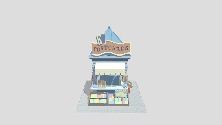 XYZschool HW: stall with postcards 3D Model