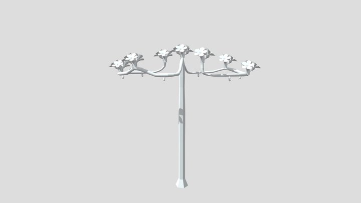 The Menorah, 7 Lamps 3D Model