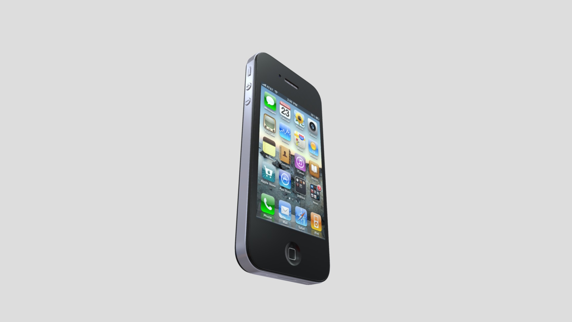 3D model iPhone 4 - This is a 3D model of the iPhone 4. The 3D model is about a black cell phone.