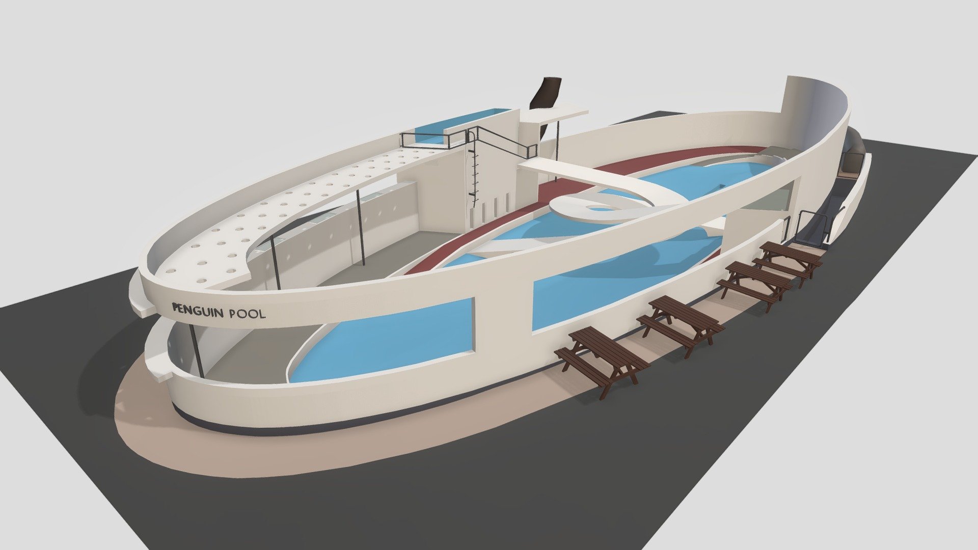 London Zoo Penguin Pool - Buy Royalty Free 3D model by artfletch