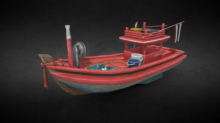 Thai Fishing Boat 3D Model