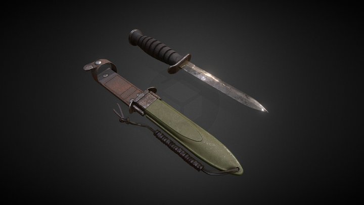 M3 Fighting Knife 3D Model
