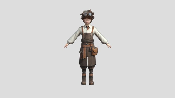 Steampunk Inventor 3D Model