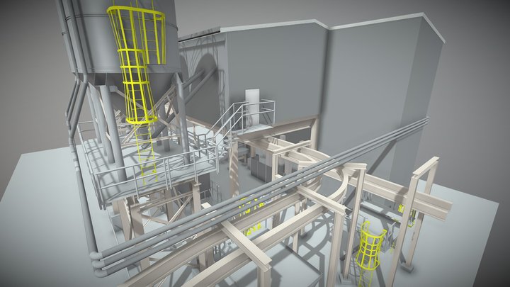 Concrete Batching Plant 3D Model