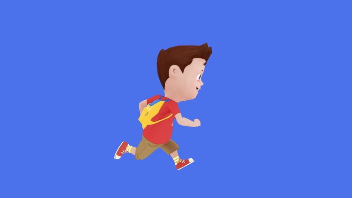 Boy Run Cycle 3D Model