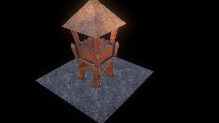 Miniature Wooden Tower 3D Model