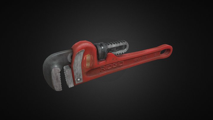 DAE Tool - Ridgid Heavy Duty Pipe Wrench 8'' 3D Model
