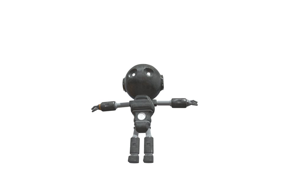 Cartoon style robot | detailed wireframe