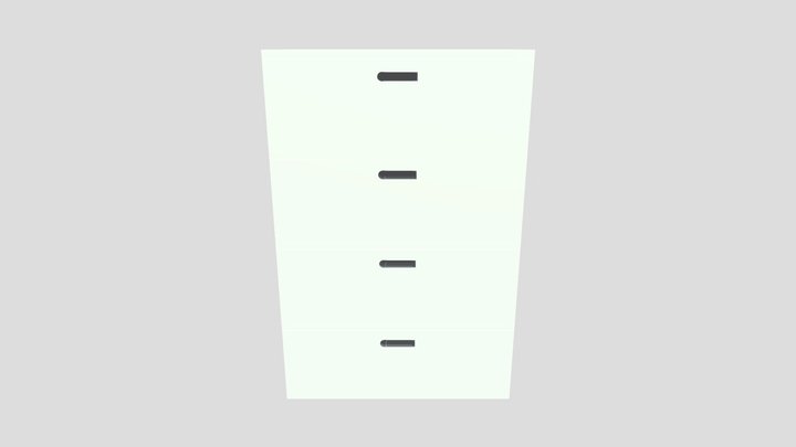 Filing Cabinet - 4 Drawers 3D Model