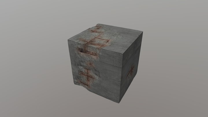 cubo_cemento_danneggiato 3D Model