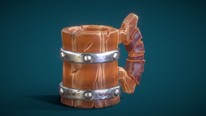 Une pinte de bière stylisée 3D Model