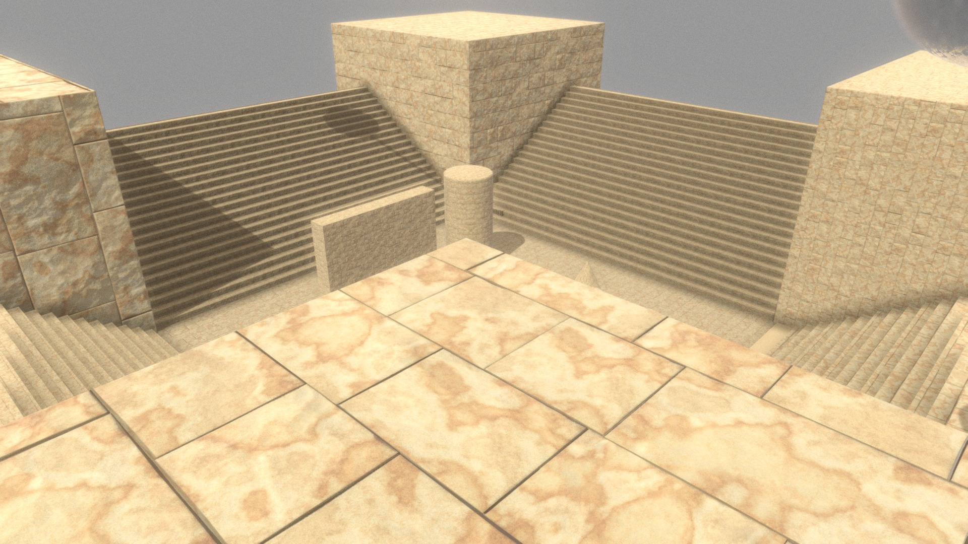 3D model Cutted Sandstone Surface (1) Texture Set (45) - This is a 3D model of the Cutted Sandstone Surface (1) Texture Set (45). The 3D model is about a stone pyramid with a stone walkway.