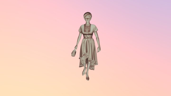 Walk Cycle dress 3D Model