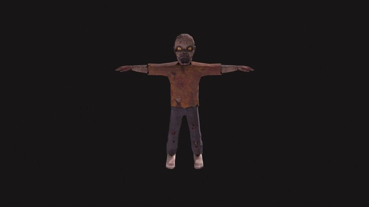 Stylized Low Poly Zombie – Game Ready 3D Model