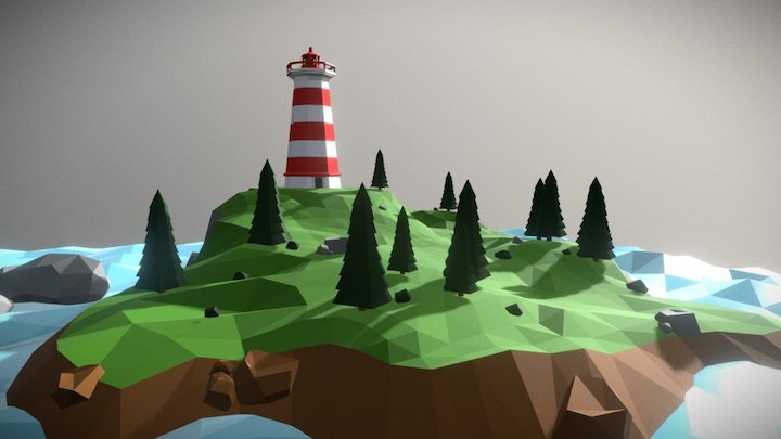 Lighthouse Island 3D Model