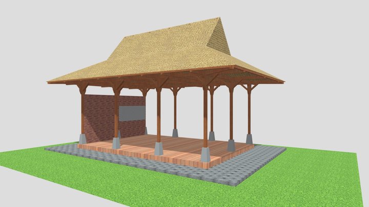 Gazebo Indonesia Style 3D Model