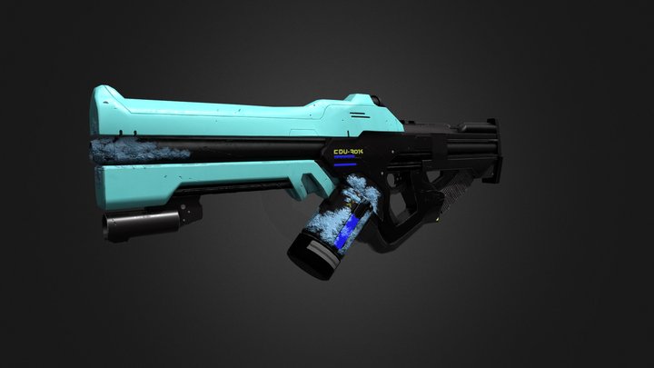 Sci-fi Ice Rifle 3D Model